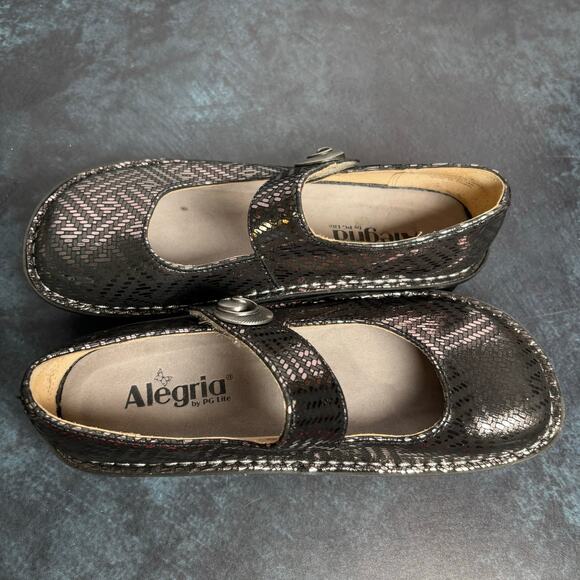 Alegria Paloma Pewter Dazzler Mary Jane Comfort Shoes Leather Women's 37- 7/7.5 - Picture 8 of 11